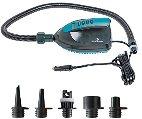 Spinera Elektrische Hochdruckpumpe für SUP, Kajak & Schlauchboot – SUP Pumpe mit Akku oder 12V Anschluss je nach Modell