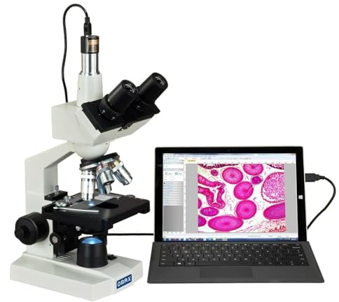 AmScope M83EZ-C50S OMAX 40X-2500X LED Digital Trinocular Lab Compound Mikroskop mit 5MP Kamera und mechanischem Tisch