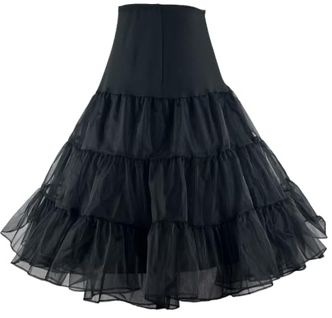 RULTA 50er Jahre Frauen Retro Petticoat Unterrock Vintage A-Linie Crinoline Halb Slips Rockabilly Tutu Rock
