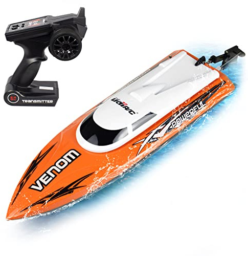 Ulifance 25 km/h Ferngesteuertes Boot für Pools und Seen,RC Boot Spielzeug für Erwachsene Orange