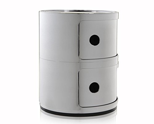 Kartell Componibili, 2 Elements, Verchromt, Runde Basis