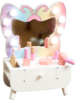 Bayer Chic 2000® Schminktisch Kinder mit LED Beleuchtung – 6-teiliges Zubehörset inkl. Fön & Schminkzubehör – Stabil & ideal für Kinder ab 3 Jahren