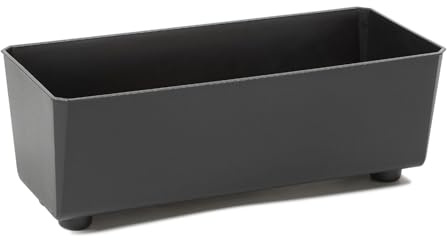 Lamela Rechteckiger Pflanzkasten mit eleganten Füßen – Schwarzer Blumenkübel aus robustem Kunststoff 37x17 cm, 6L – Wetterfest & Pflegeleicht - für Innen & Außen, Schwarz