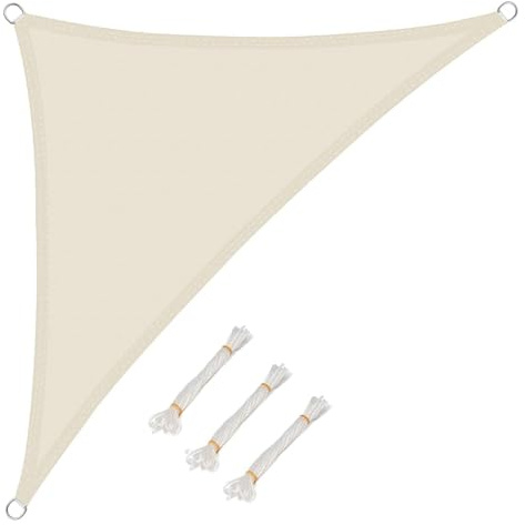 WOLTU Sonnensegel Dreieck 2,5x2,5x3,5m Creme wasserabweisend Sonnenschutz Polyester Windschutz mit UV Schutz für Garten Terrasse Camping