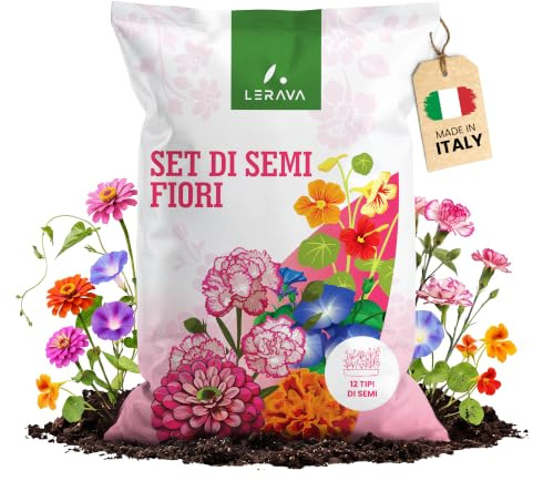 LERAVA Blumensamen (12 Sorten) - mehrjährig winterhart - Saatgut für Garten und Balkon - schnelle Keimung für einfache Aussaat - pflegeleichte Blumenmischung für dauerhaftes Blühen