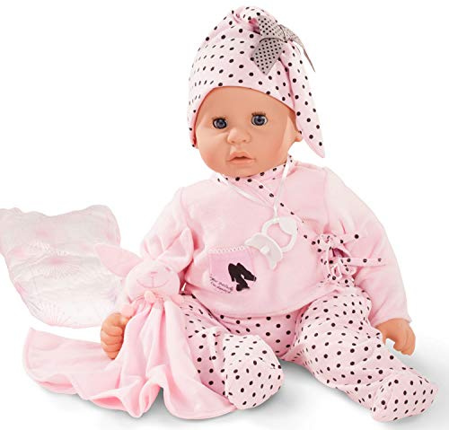 Götz 1661045 Cookie Ladies & Spots Puppe 48 cm Babypuppe Blaue Schlafaugen | 7-tlg, ohne Haare, Weichkörper, für Kinder ab 3 Jahren, waschbar, mit Schnuller und Kuschelhase