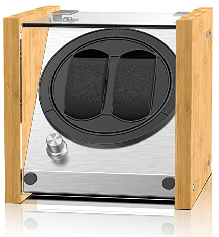 Watch Winder Smith Uhrenbeweger für 2 Uhren – Automatischer Uhrendreher mit 4 Laufmodi, leisem Japan-Motor & wahlweiser AC-/DC-Stromversorgung