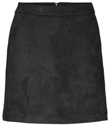 VERO MODA Damen Vmdonnadina Faux Suede Short Skirt Noos Rock, Schwarz, L EU