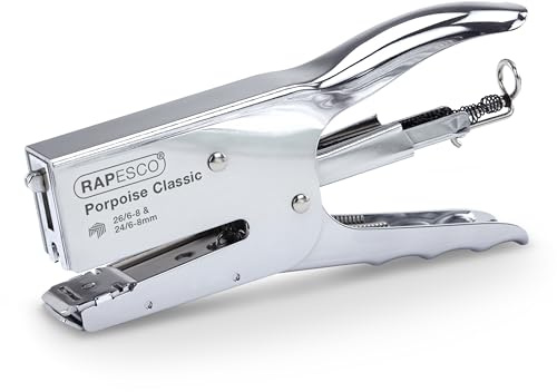 Rapesco R81000A3 Porpoise Classic Heftzange, 45 Blatt Kapazität, Chrom