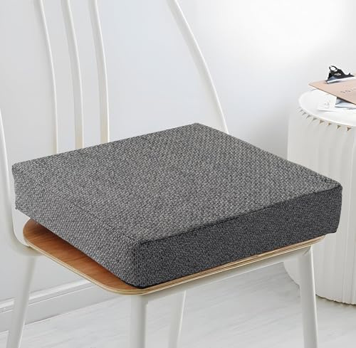 Sitzkissen Orthopädisch mit Memory Foam - Ergonomisches Sitzkissen Stuhl als Sitzerhöhung (10 cm Kissenhöhe) - Für Bürostuhl, Auto & Rollstuhl - Rutschfest & Waschbar - Stuhlkissen 40x40 Anthrazit