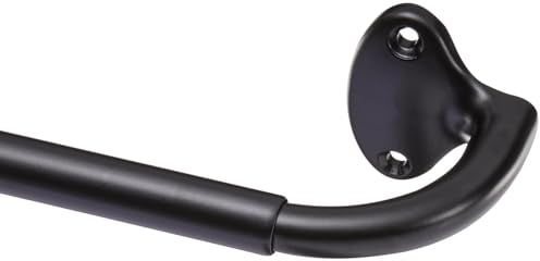 Amazon Basics Gardinenstange mit gebogener Stange für den Innenbereich, ausziehbar, 122 bis 224 cm, Schwarz