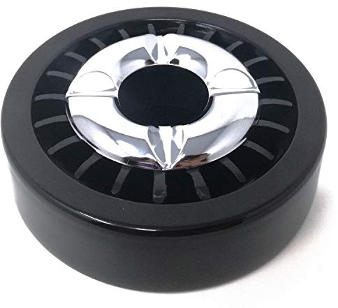 Starlet24® Gluttöter Aschenbecher für draußen Windaschenbecher Ascher stabil rund flach - SCHWARZ