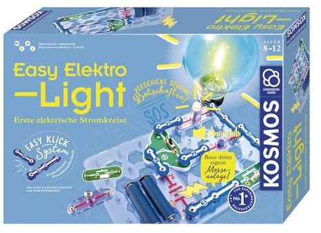 KOSMOS 620530 Easy Elektro - Light. Erste elektrische Stromkreise erstellen. Spielerisch die Elektrizität entdecken. Experimentierkasten zu Elektrotechnik für Kinder ab 8-12 Jahre