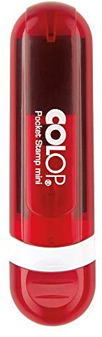 stempel-fabrik – Colop Mini Pocket Stamp Ruby Stempel mit Wunschtext personalisieren – selbstfärbender Taschenstempel als Namensstempel, Adressstempel & Co zu verwenden (39 x 10 mm | 3 Zeilen |)