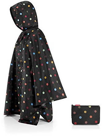 reisenthel mini maxi poncho – Klein verpackter Regencape aus hochwertigem Polyestergewebe – Ansprechendes Design mit weiter Kragenöffnung