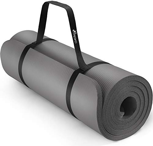 TRESKO® Yogamatte Rutschfest & Gepolstert mit Tragegurt 185x60 & 190x100 cm | Gymnastikmatte Phthalatfreie | Hautfreundliche Pilatesmatte 0,8-1,5cm hoch | Dicke Fitnessmatte Gym Yoga Matte Indoor/Outdoor