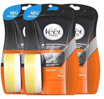 Veet for Men Dusch-Haarentfernungs-Creme Power Effect 3er Pack (3 x 150ml)