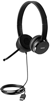 Lenovo 4XD0X88524 100 Headset USB schnurgebunden, Stereo On Ear Schwarz, 2.3