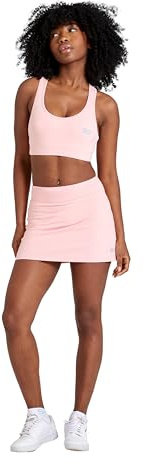 Sportkind Mädchen & Damen Tennis, Hockey, Golf Basic Skort, Rock mit Innenhose, atmungsaktiv, UV-Schutz, Hellrosa, Gr. 140