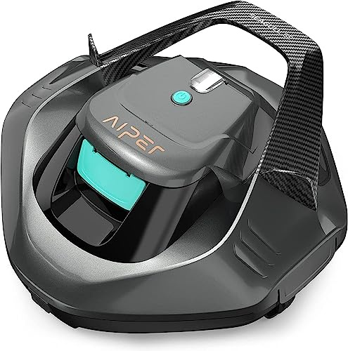 AIPER Poolroboter, Kabellos Poolsauger Akku, Bodensauger mit 90 Min Laufzeit, Automatisches Parken, Dual-Antriebsmotoren & LED-Anzeigen, Ideal für Flachem Boden Pool bis zu 80 m²