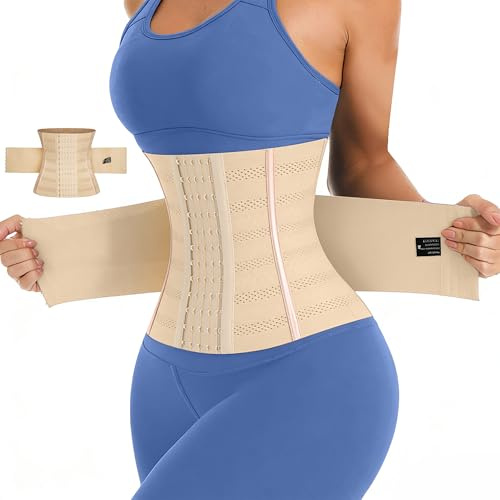 JXCTNNU Bauchweggürtel Gürtel Verstellbarer Taille Cincher Taillenmieder für Fitnesstraining Damen Herren Figurformend Abnehmen Waisttrainer Taillenformer (Beige, M (56-64kg))