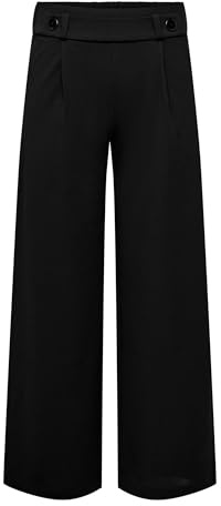 JdY Damen Jdygeggo New Long Pant Jrs Noos Hose, Black/Detail:black Buttons, S / 34L EU