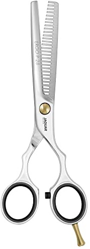 JAGUAR Modellierschere PRE STYLE ERGO P 28 5.5 | Texturierschere mit 28 Effilierzähnen im Classic-Design | poliert | Made in Germany