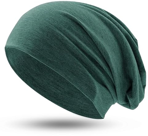 Hatstar Klassische Beanie Mütze in Jeans Grün meliert, für Damen und Herren, weiches & atmungsaktives Material in Einheitsgröße, Übergangsmütze für Frühling, Sommer und Herbst
