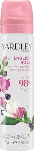 Yardley Englisch Rose Körperspray 75ml | Floral Body Mist with Notes of Magnolia, Violet and Classic Fresh Rose, 95% Natural, Vegan and Cruelty Free, UK Made