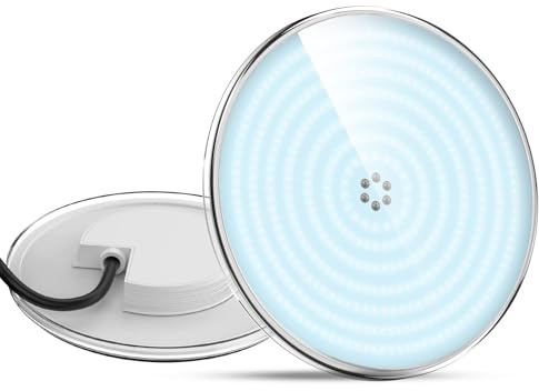LyLmLe Harz Gefüllt LED Poolbeleuchtung,PAR56 35W Ultraflach Poolscheinwerfer(Ersetzt 300W Halogenlampen),Schwimmbad LED Lampe, 3500lm,140° Abstrahlwinkel,IP68 Wasserdicht,12V AC/DC,6000K
