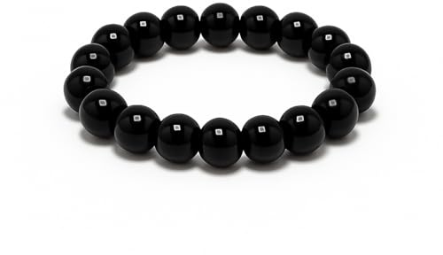 PURAJA Anti Stress Ring aus echtem Edelstein: Turmalin | Elastischer Anxiety Ring | Fidget Ring | Schwarzer Turmalin Ring 3mm