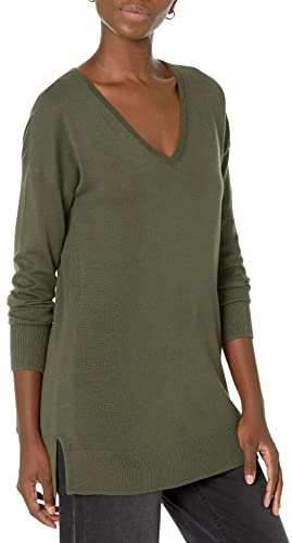 Amazon Essentials Damen Leichter Tunika-Pullover Mit Langen Ärmeln Und V-Ausschnitt (Erhältlich In Übergröße)
