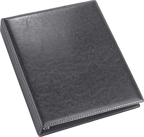 VELOFLEX 5143780 - Ringbuch Exquisit DIN A4, Ordner, hochwertige Weichfolie, Lederoptik, 4-Ring-Mechanik, 25mm, schwarz