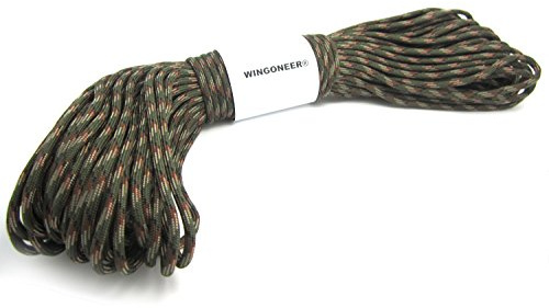 WINGONEER Paracord 4mm, 100ft, Paracord 550 7 Core Strand, reißfest, 100% Nylon Cord, Vielseitig Typ III Mil-Spec Paracord, Hält bis zu 250kg, Ideal für Outdoor Survival Camping– Olive Green Camon