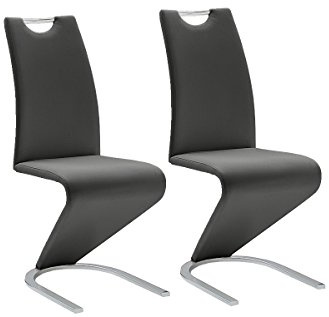 Robas Lund Esszimmerstühle 2er Set Schwingstuhl Schwarz, Esszimmerstuhl Stuhl Amado, 62.0 x 45.0 x 102.0 cm