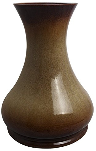 traditionelle Grabvase, D=20cm H=27.5cm, braun-geflammt, aus Steinzeug (hochwertige Keramik)