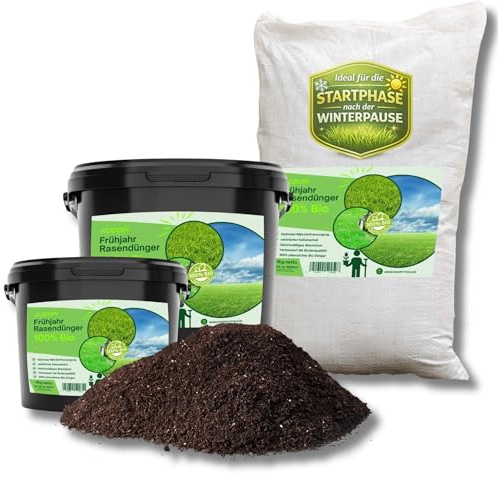 Bio Rasendünger Frühjahr 7 kg – für bis zu 350 m² – kaliumreich 7-3-8, staubarmes Granulat für einen dichten, sattgrünen Rasen
