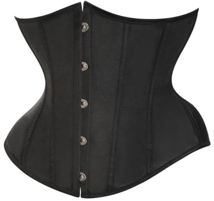 SZIVYSHI Unterbrustkorsett Taillengürtel | 14 Spiralstahlstäbchen, 5-Haken-Verschluss, Waspie Cincher für Halloween, Karneval, Steampunk Gothic Cosplay