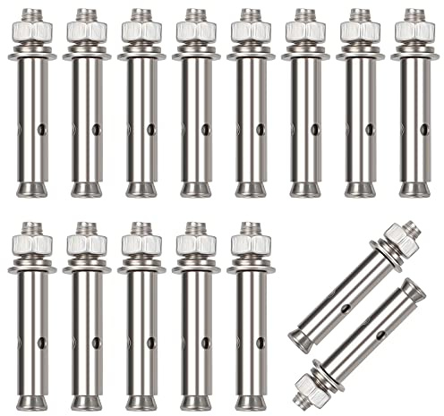 Iyowei 15 Stück schwerlastanker M8 x 60mm Keilanker Edelstahl 304 Ankerschrauben Sechskant Expansion Schraube Bolzen Schwerlastanker Bolzenanker Sechskant Dehnschraube Madenschrauben