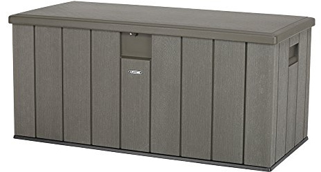 Lifetime Auflagenbox & Kissenbox 570 Liter Fassungsvermögen | 72x151x69 cm Braun Kunststoff | Aufbewahrungsbox für Gartenutensilien