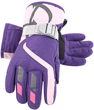 XIAOHAWANG Winter Jungen Mädchen Skihandschuhe Kinder Warm Wasserdicht Fäustlinge Fleece Snowboard Handschuhe für Kinder