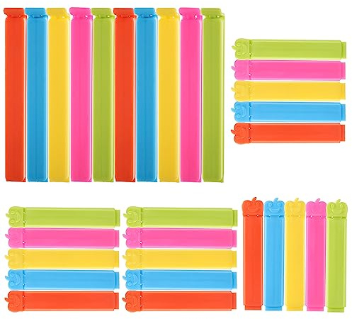 30 Stück Verschlussclips, 7/11 cm Bunt Clips Für Tüten Verschlussklammern Küche Dichtungsclip Beutelclips, Wiederverwendbar Tütenclips für Verpackung Süßigkeiten Snacks