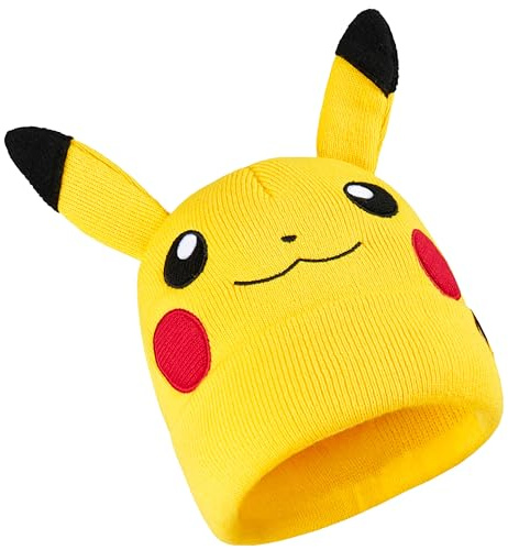 Pokemon Mütze Jungen 5-12 Jahre, Warme Beanie Kindermütze mit Spruch, Wintermütze für Jungs, Gemütlich Geschenkidee für Kinder