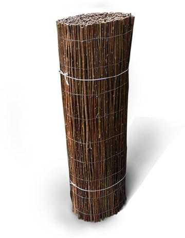 Weidenmatte in 20 Größen - Sichtschutz Zaun Windschutz Sichtschutzmatte Weidenzaun für Garten, Balkon und Terrasse - Balkonverkleidung Wetterfest - Rollzaun Holzzaun (90 x 300cm)