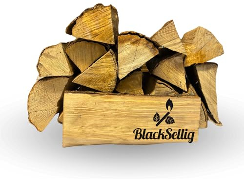 BlackSellig® Kaminholz Hainbuche 25 cm – Trocken & ofenfertig – Premium Brennholz aus Europa für Kamin, Ofen & Smoker (60 kg Hainbuche)