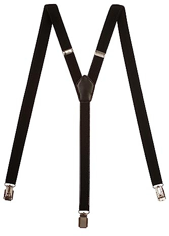 Olata schmale Hosenträger Y Form – längenverstellbare Unisex Hosenträger – 2 cm. Schwarz