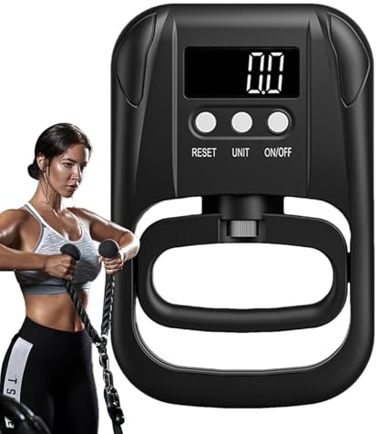 Elektronischer Handgrifftester – Digitaler Dynamometer, einstellbarer Kraftmesser, 120 kg, präzise Kraftanalyse, langlebiges Design, Training, Sport, Athleten, Erwachsene (schwarz)