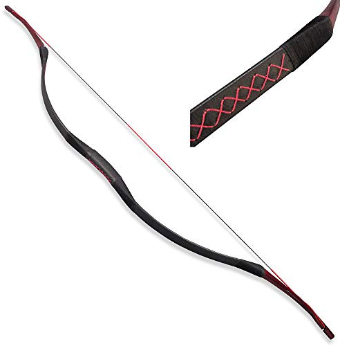 Traditioneller Bogen Recurve Bogen Reiterbogen Langbogen Handgemacht Holzbogen 25-55lbs Sportbogen Jagdbogen für Erwachsene und Anfänger (45lbs, Typ 5)