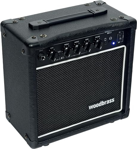 Woodbrass GE610 Combo-Verstärker für E-Gitarre – Verstärker 10 W, ideal für Anfänger, vielseitig, intuitiv, Kopfhöreranschluss: perfekt zum Lernen