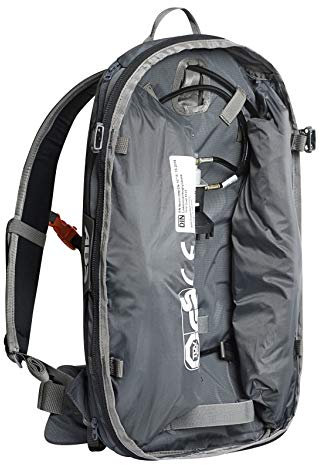 ABS Lawinenrucksack s.Light Compact Base Unit, Twinbags für mehr Sicherheit, verwendbar mit S.Light + P.Ride Compact Zipons und Carbon oder Stahl Auslöseeinheit, Rock Grey